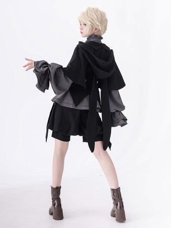 オーバーコート ゴスロリ王子ファッション ブラックメタル ポリエステル 前売り