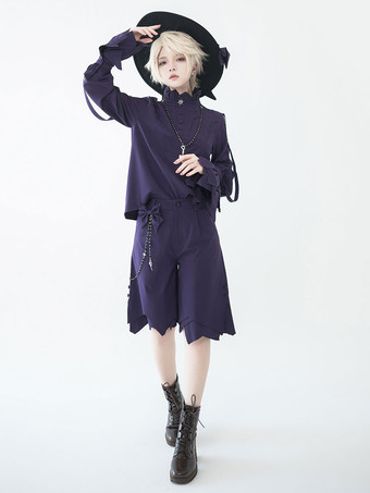 パープル 【先行販売】ゴスロリ王子ファッションハイネックシャツ