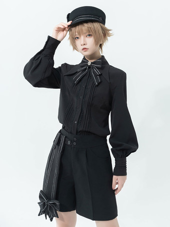 【Предварительная продажа】 Модные шаровары Gothic Lolita Ouji с бантом  прямые черные брюки