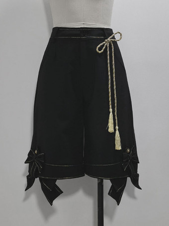 【先行販売】ゴスロリ王子ファッション ブルマ リボン ストレート 黒 ショーツ