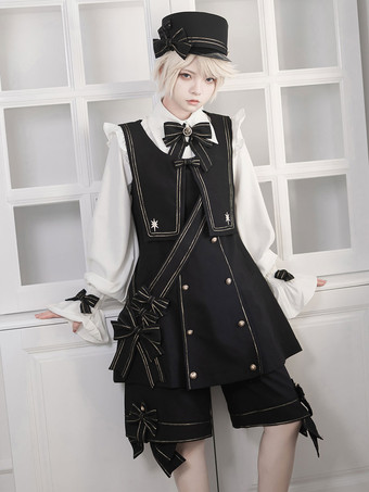【先行販売】ゴスロリ王子ファッション ブルマ リボン ストレート 黒 ショーツ