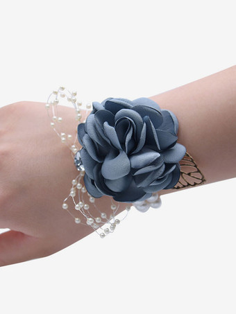 ArgentatoFiori da polso da sposa per damigelle d'onore