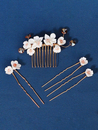 結婚式のかぶと櫛金属ブライダル ヘア アクセサリー