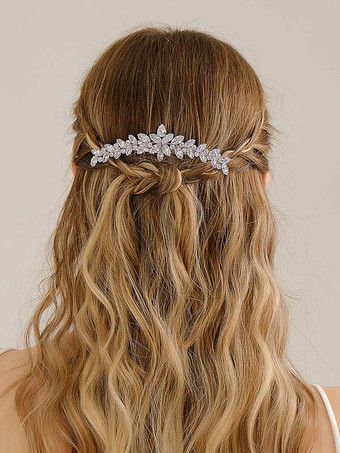 ヘッドピース ウェディング コーム メタル ブライダル ヘアアクセサリー