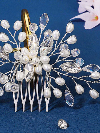 結婚式のかぶと櫛金属ブライダル ヘア アクセサリー
