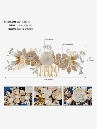 結婚式のかぶと櫛金属ブライダル ヘア アクセサリー