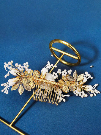 結婚式のかぶと櫛金属ブライダル ヘア アクセサリー
