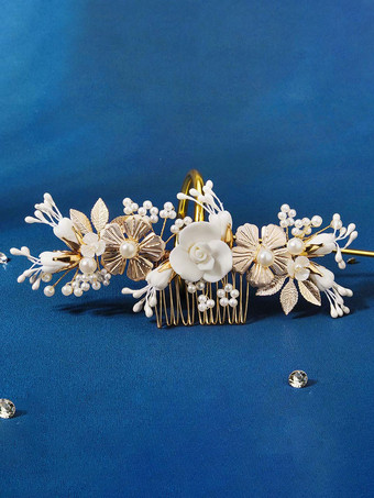 結婚式のかぶと櫛金属ブライダル ヘア アクセサリー