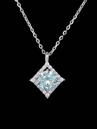 ウェディング ネックレス シルバー シルバー ラウンド ブリリアント 編組 チェーン キュービック ジルコニア 16-18 インチ ウェディング ネックレス