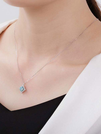 ウェディング ネックレス シルバー シルバー ラウンド ブリリアント 編組 チェーン キュービック ジルコニア 16-18 インチ ウェディング ネックレス