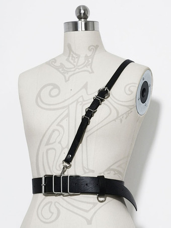 Accessoires Steampunk Lolita Détails en métal noir Ceinture en cuir PU Divers