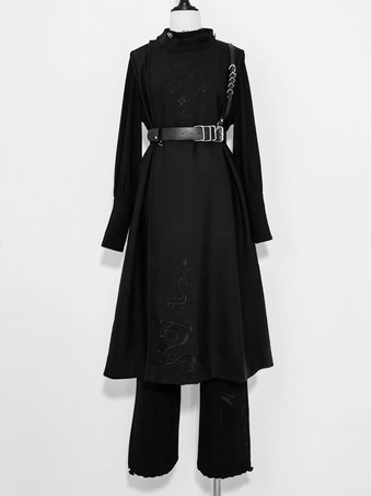 先行販売スチーム パンクなロリータ コート ブラック コート オーバー コート ポリエステル冬ロリータ Outwears