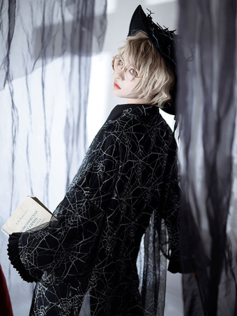 先行販売ゴスロリ カバーアップ ブラック コート ポリエステル ロリータ アウター