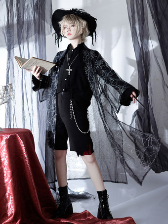 先行販売ゴスロリ カバーアップ ブラック コート ポリエステル ロリータ アウター