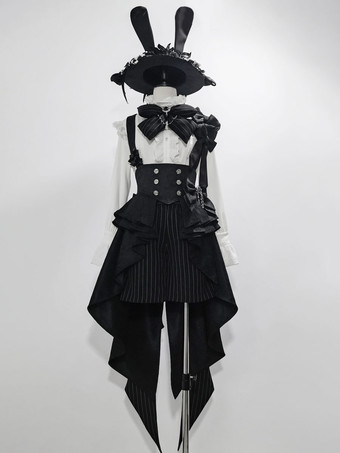 先行販売ゴスロリ ブルマ ストライプ ストレート ブラック ロリータ パンツ