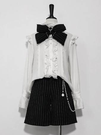 Pré-vente gothique Lolita Blouses Ruffles Lolita Top Chemisier à manches longues Chemise Lolita blanche