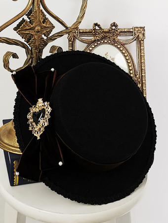 スチーム パンクなロリータ ハット ブルゴーニュ ボウ アクセサリー ロリータ アクセサリー