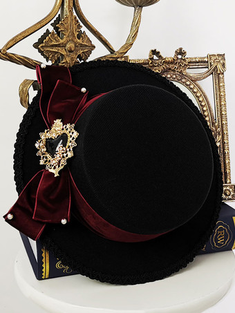 ワインレッド スチーム パンクなロリータ ハット ブルゴーニュ ボウ アクセサリー ロリータ アクセサリー