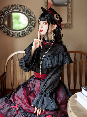 スチーム パンクなロリータ ハット ブルゴーニュ ボウ アクセサリー ロリータ アクセサリー
