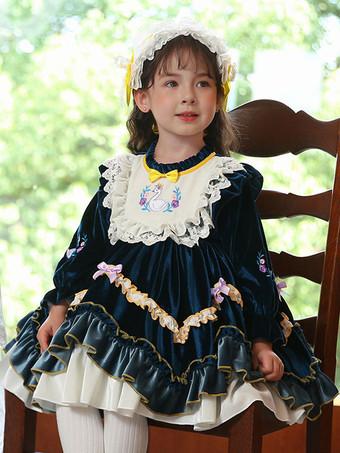 Polyester Daily Casual Lace Long Sleeves Polyester Fall Dress ROCOCO Style Dark Green Kids' Lolita Dresses - Milanoo.com Polyester Daily Casual Lace Long Sleeves Polyester Fall Dress ROCOCO Style Dark Green Kids' Lolita Dresses - Milanoo.com