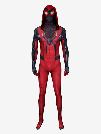 レッド スパイダーマン マイルズ モラレス ゲーム クリムゾン カウル コスプレ スーツ