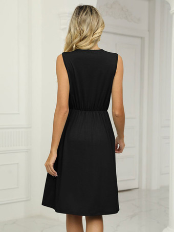 サマードレス Vネック ピューター ミディアム ビーチドレス