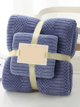 ディープブルーコーラルフリース ビーチタオル 2点セット 140×70cm 75×35cm