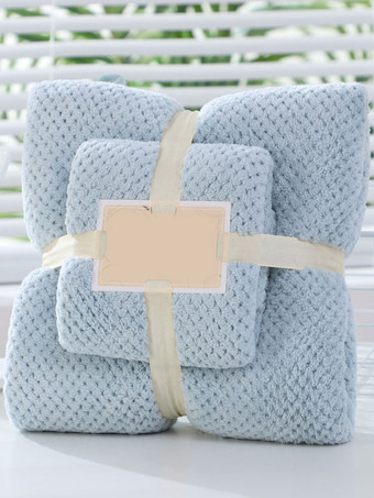 スレートグレー コーラルフリース ビーチタオル 2点セット 140×70cm 75×35cm