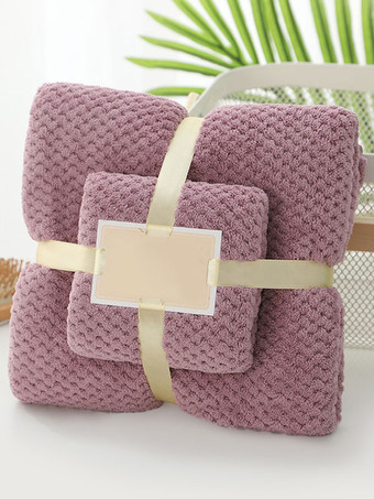 カメオピンクコーラルフリース ビーチタオル 2点セット 140×70cm 75×35cm