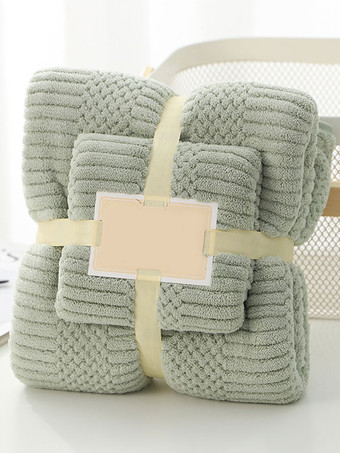 ピューターコーラルフリース ビーチタオル 2点セット 140×70cm 75×35cm