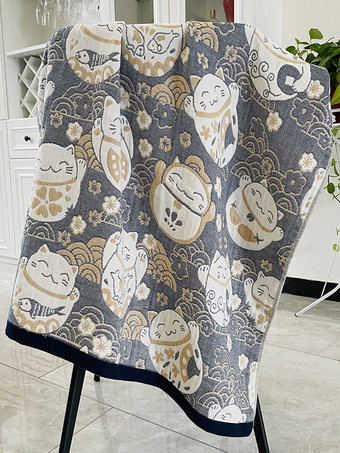 ダークグレー コットン ビーチ タオル自由奔放に生きるプリント 140 * 70 cm