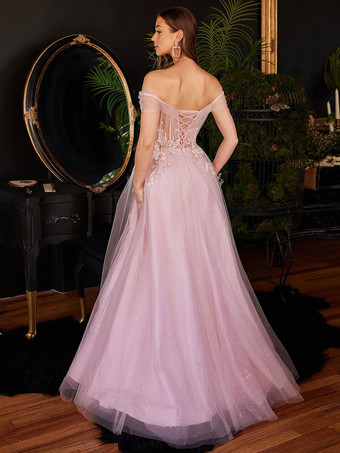 プロムドレスバトーネック A ライン長袖結婚式のゲストドレス