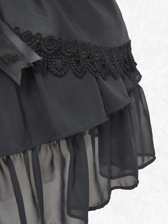 古典的なロリータ ドレス ポリエステル ノースリーブ ロリータ ドレス クラシック ブラック