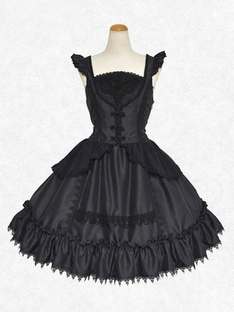   クラシックロリータ蜘蛛の巣レースライダース風ジャンパースカート