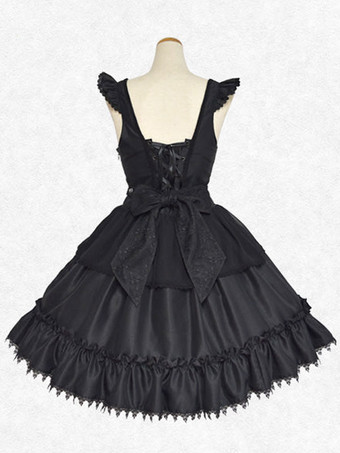   クラシックロリータ蜘蛛の巣レースライダース風ジャンパースカート