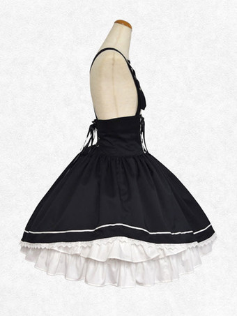 クラシック ロリータ SK フリル レース ブラック ロリータ スカート
