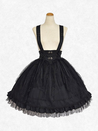 ブラック クラシック ロリータ SK レース レースアップ パープル ロリータ スカート