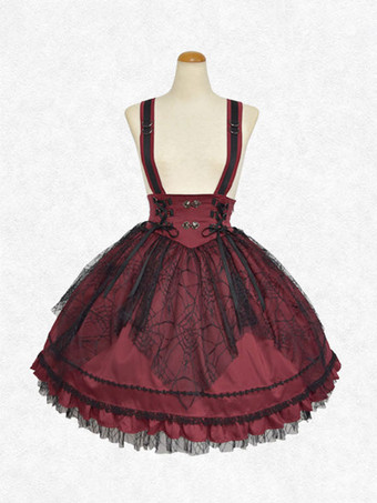 レッド クラシック ロリータ SK レース レースアップ パープル ロリータ スカート