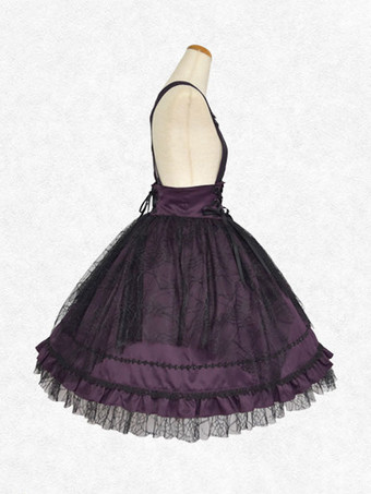 クラシック ロリータ SK レース レースアップ パープル ロリータ スカート