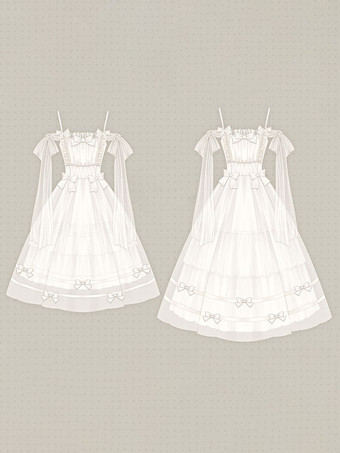 甘いロリータ ドレス ポリエステル ノースリーブ ロリータ ウェディング ドレス ジャンパー ロリータ ドレス