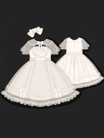 スウィートロリータドレス ポリエステル半袖ドレス スウィートロリータドレス