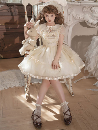 スウィートロリータドレス ポリエステル半袖ドレス スウィートロリータドレス