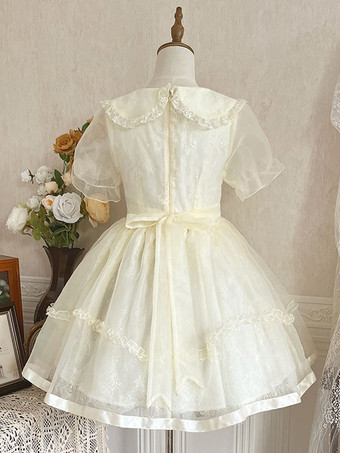 スウィートロリータドレス ポリエステル半袖ドレス スウィートロリータドレス