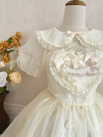 スウィートロリータドレス ポリエステル半袖ドレス スウィートロリータドレス