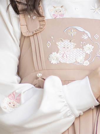 甘ロリータ衣装 ピンク 刺繍入り リボン 長袖 オーバーコート ジャンパー