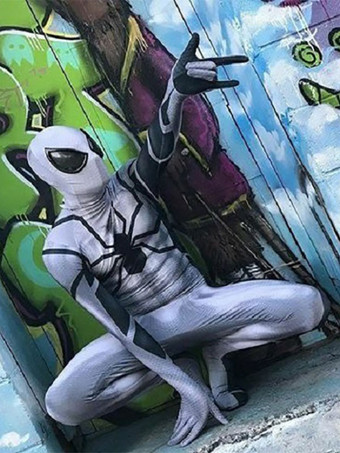 Hellgrau Spiderman Kostüm Erwachsene Future Foundation Cosplay Anzug