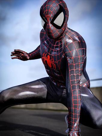 Spider Man Cosplay Spider-Man NERO con Red Line Cosplay Suit V2 