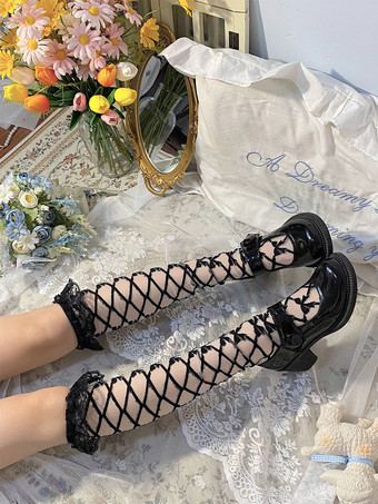 黒ロリータ タイツ アクセサリー ポリエステル ロリータ アクセサリー