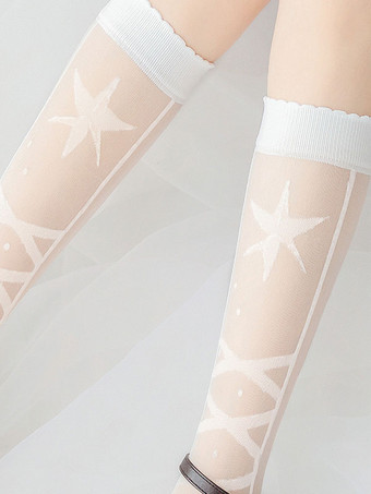 白いロリータ ストッキング アクセサリー ポリエステル ロリータ アクセサリー