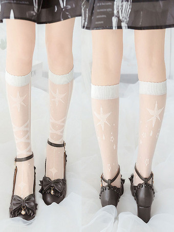 白いロリータ ストッキング アクセサリー ポリエステル ロリータ アクセサリー